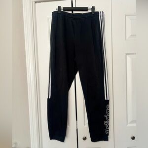 Adidas Black Joggers with White Accents
